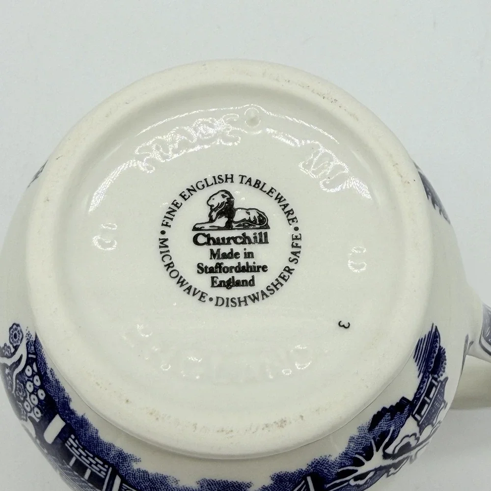 Churchill‎ England Blue Willow Creamer Pitcher Georgian Shape 4